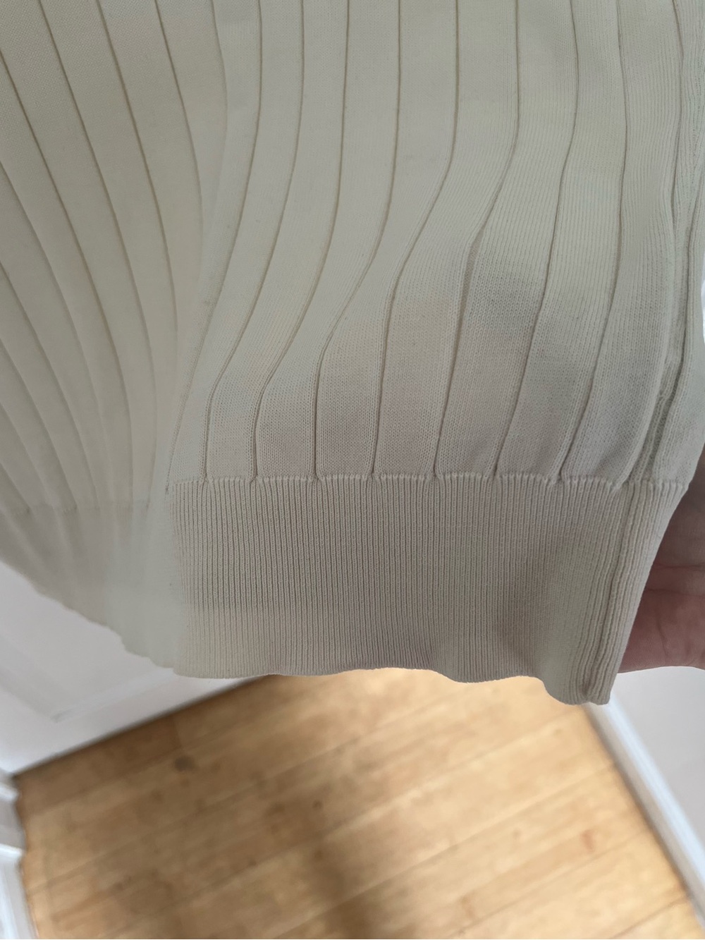 Suitsupply Silk Cotton Ribbed Knit Polo Shirt Men's Size XL Short Sleeve Ivory - Picture 4 of 8